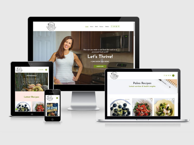 nutrition writer website design