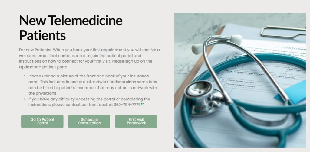medical website features telemedicine