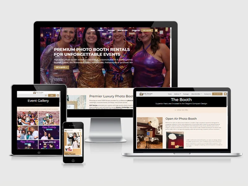 photo booth rental website redesign