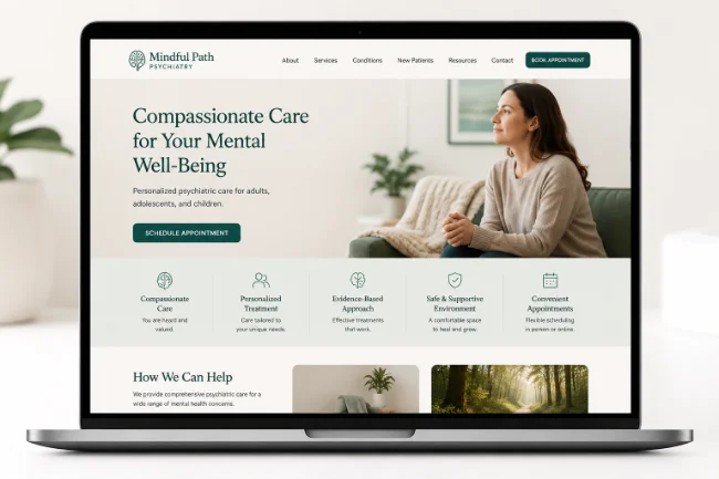 website design for mental health professionals