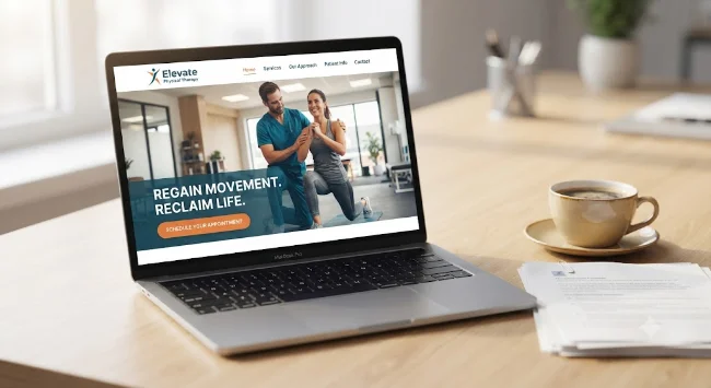 physical therapy website with click to call and booking