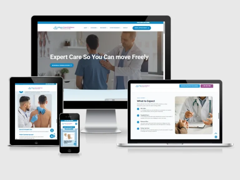 chiropractor website design for pain clinic